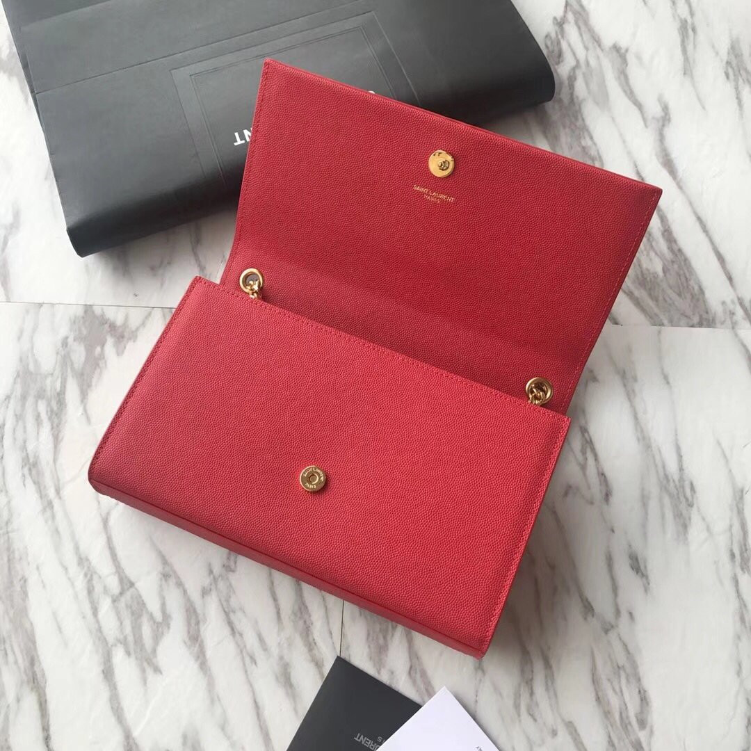 ysl caviar leather chain bag rose Red - Image 4