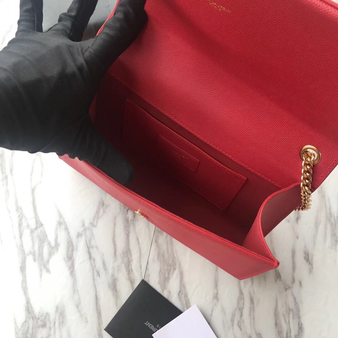 ysl caviar leather chain bag rose Red - Image 5