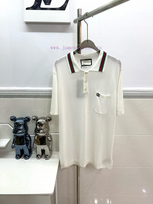 Style number R017Gucci Double G Embroidered Pocket Flip Collar Polo Shirt Short Sleeve T-shi kqhs0hxh