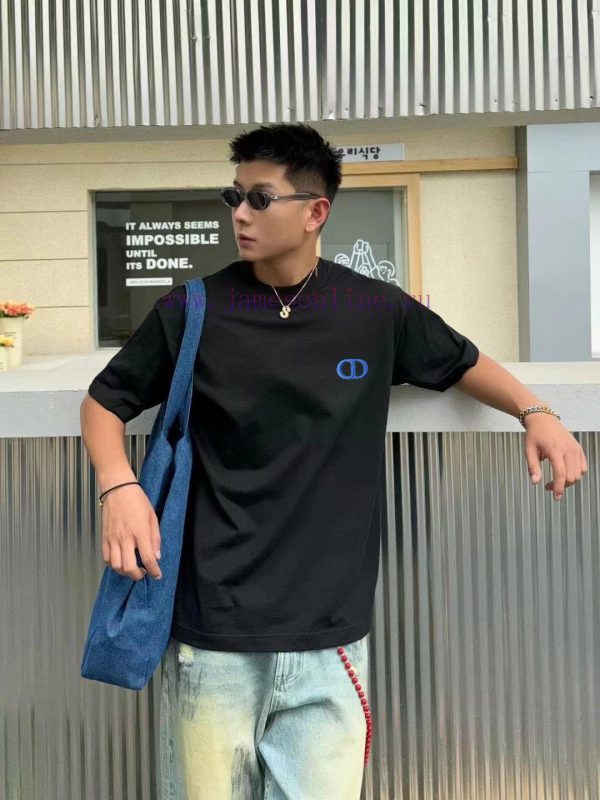 High quality Dior 2024 SS spring/summer pure cotton fabric round neck short sleeved T-shirt, 370wyfw2