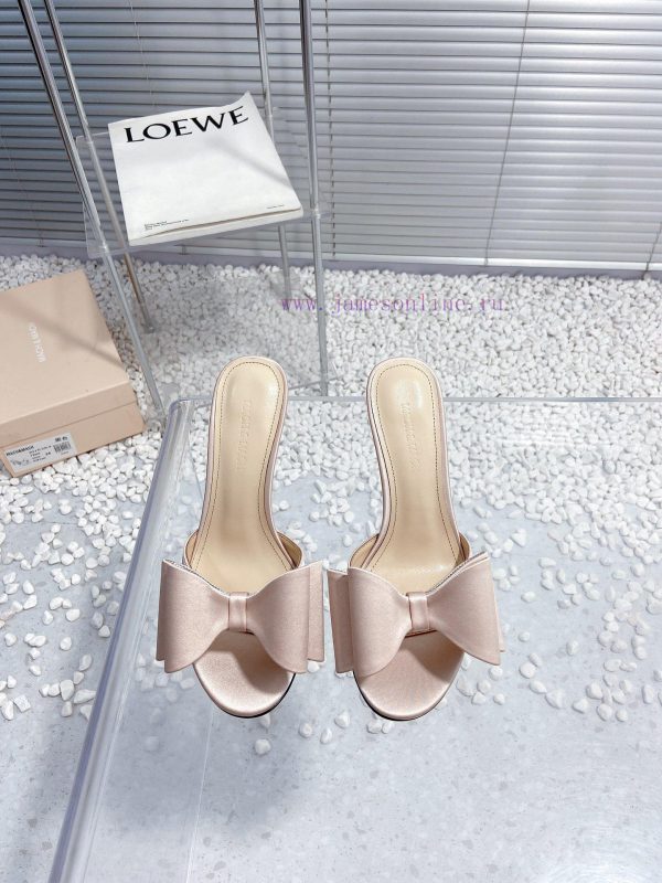MACH&MACH New Fairy Silk Bow Hot Diamond High Heels Slippers◾ Customized original silk fabri70nr88jy