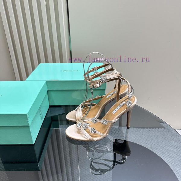 The mostAQUAZURA Big Pineapple Water Diamond Decorative High Heels2024 Summer Water Diamond pyb2xuo0