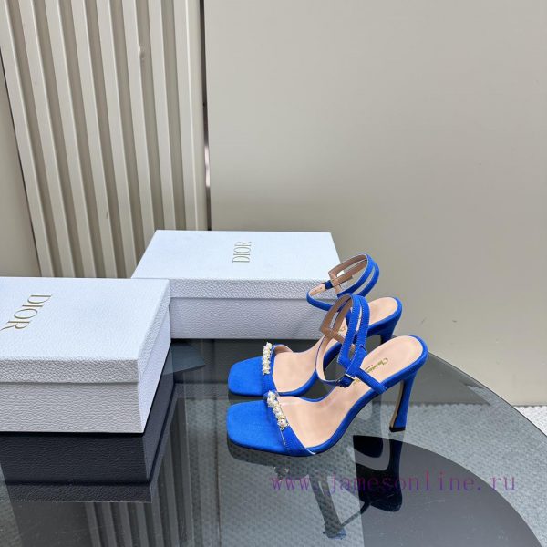 Dior/Dior 24S Spring/Summer New Product Pearl Strap High Heel SandalsThe fabric is imported j24ziaw1