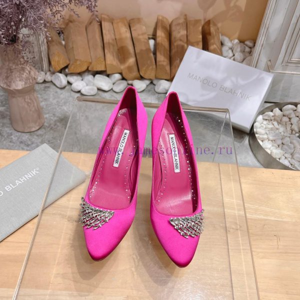 MANOLO BLAHNlK 2024 new crystal decoration forged fabric shallow mouth shoesᵀᴴᴱ   ᴮᴱˢᵀ   ᴵˢ y6nzuf9v