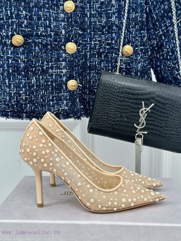 Jimmy Choo | Jimmy Zhou Classic LOVE Mesh Series High HeelsJC's shoes are well-known for thepalmsvsh