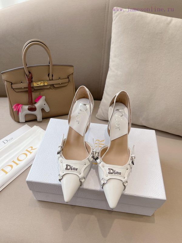 Dior's early spring new pointed Mouller slippers for women, star width CD letter logo high-hiosxniqo