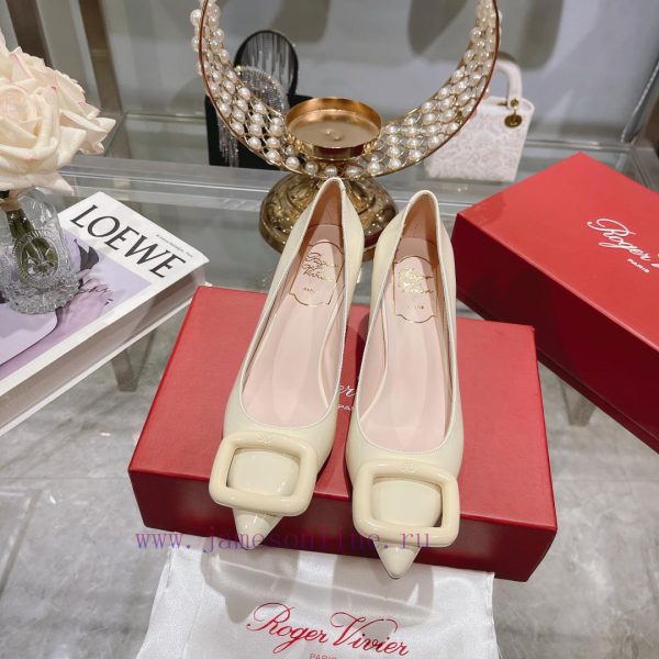 23Ss new RV baked paint square buckle single shoes high heels/low heelsInspired by the Belle8qalvzxv