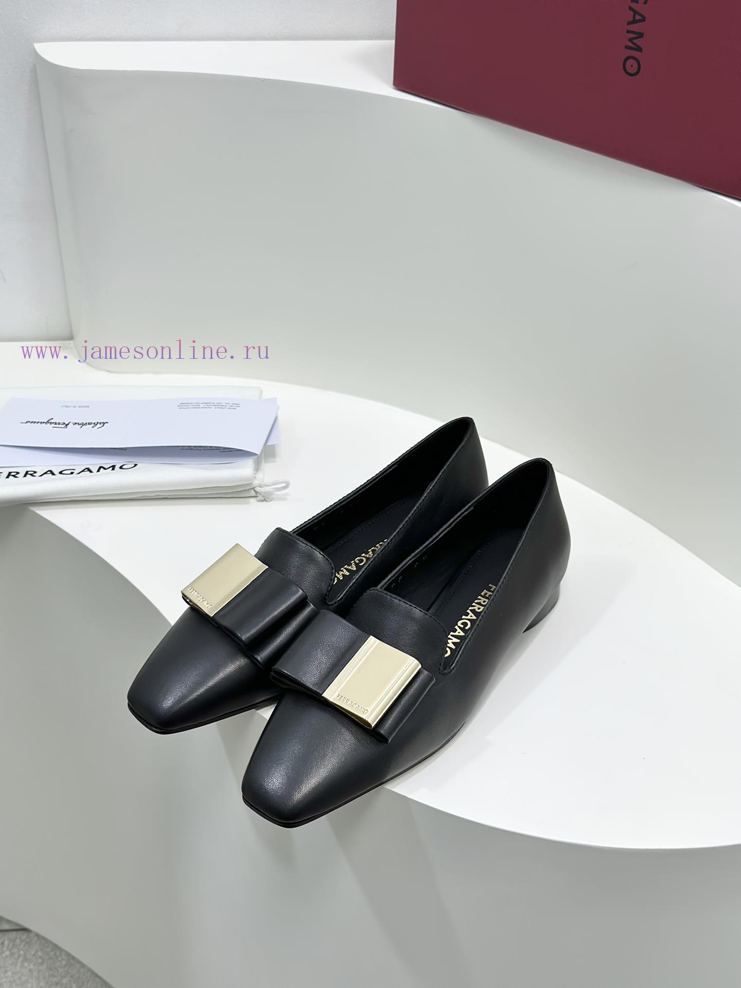 SF salvatore Ferraga * o ️ Ferra * Mu Shuang Butterfly Bow Cylindrical Thick Heel High Heel l63o45gz - Image 3