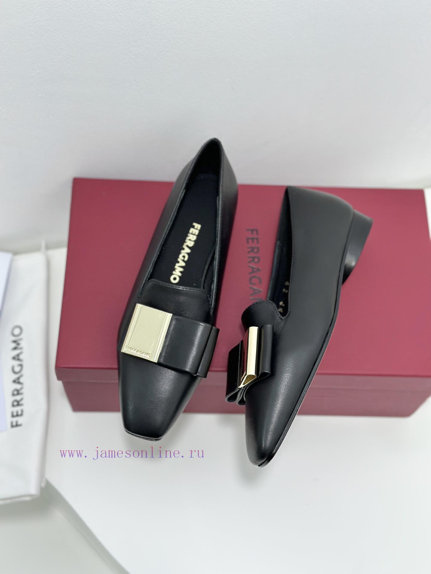 SF salvatore Ferraga * o ️ Ferra * Mu Shuang Butterfly Bow Cylindrical Thick Heel High Heel l63o45gz - Image 6