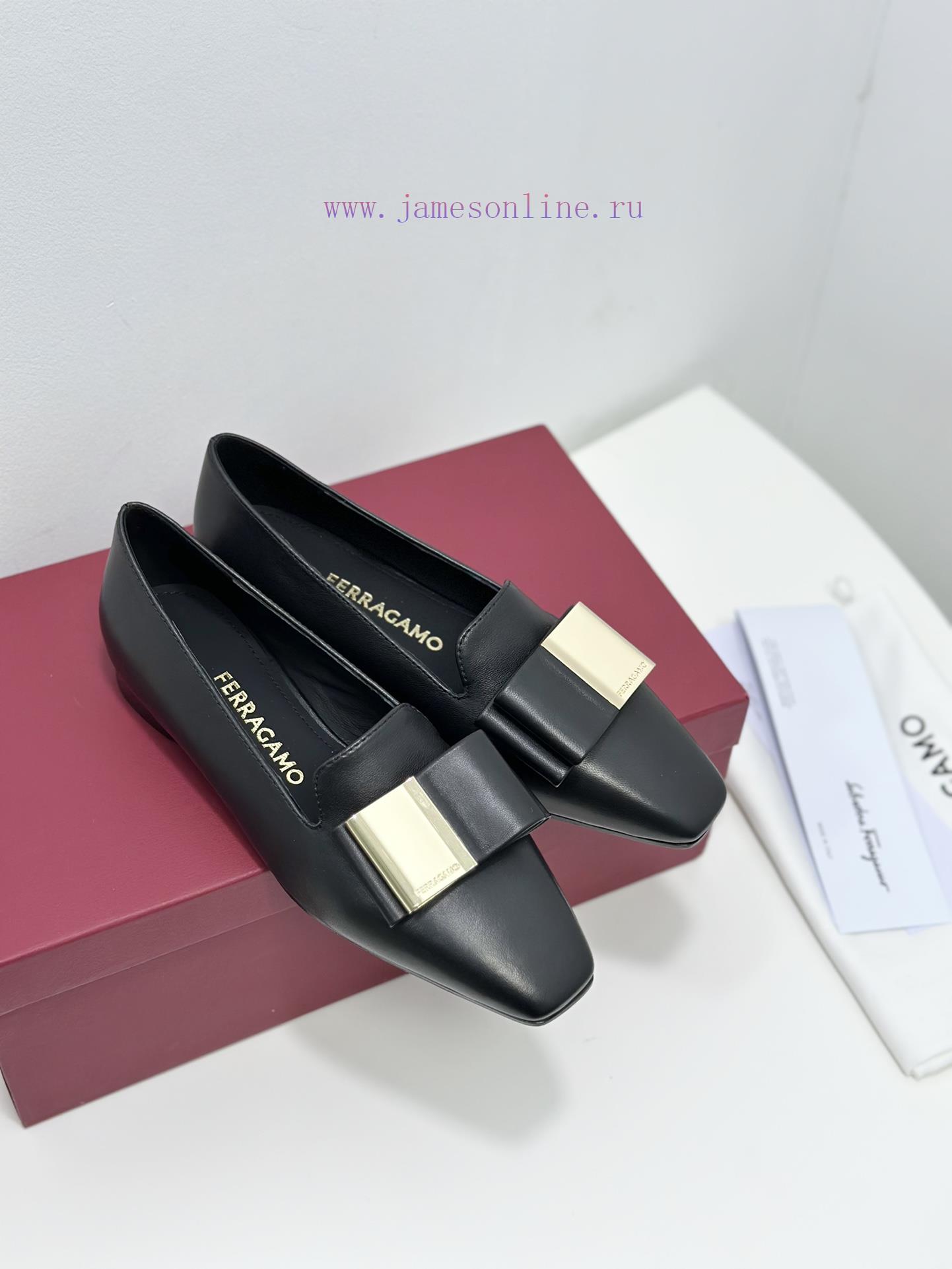 SF salvatore Ferraga * o ️ Ferra * Mu Shuang Butterfly Bow Cylindrical Thick Heel High Heel l63o45gz - Image 7
