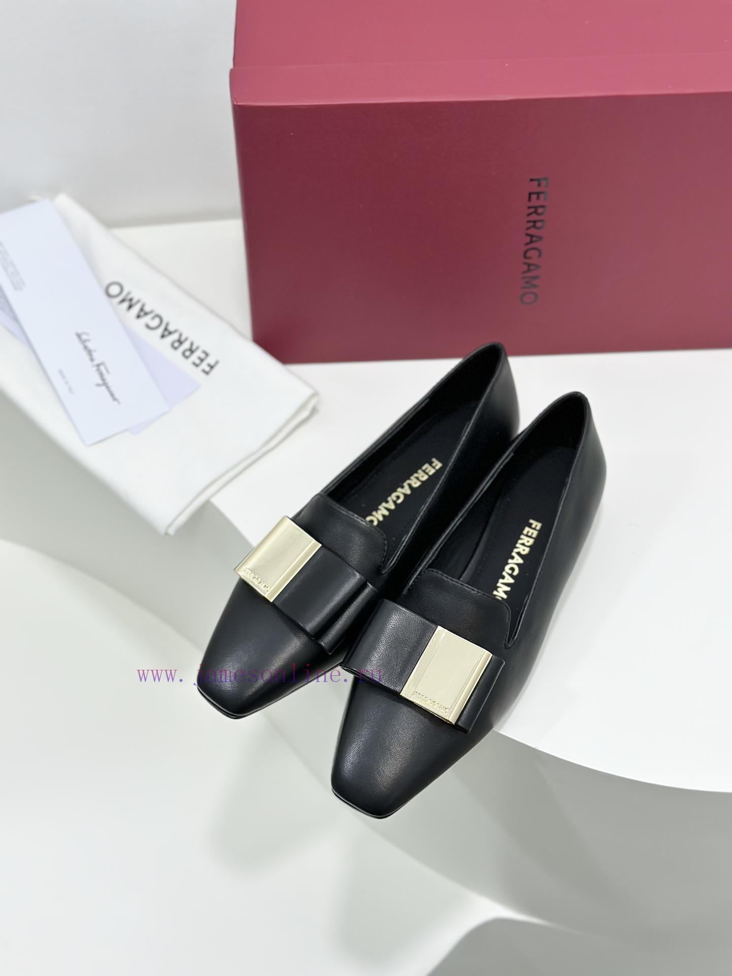 SF salvatore Ferraga * o ️ Ferra * Mu Shuang Butterfly Bow Cylindrical Thick Heel High Heel l63o45gz - Image 8