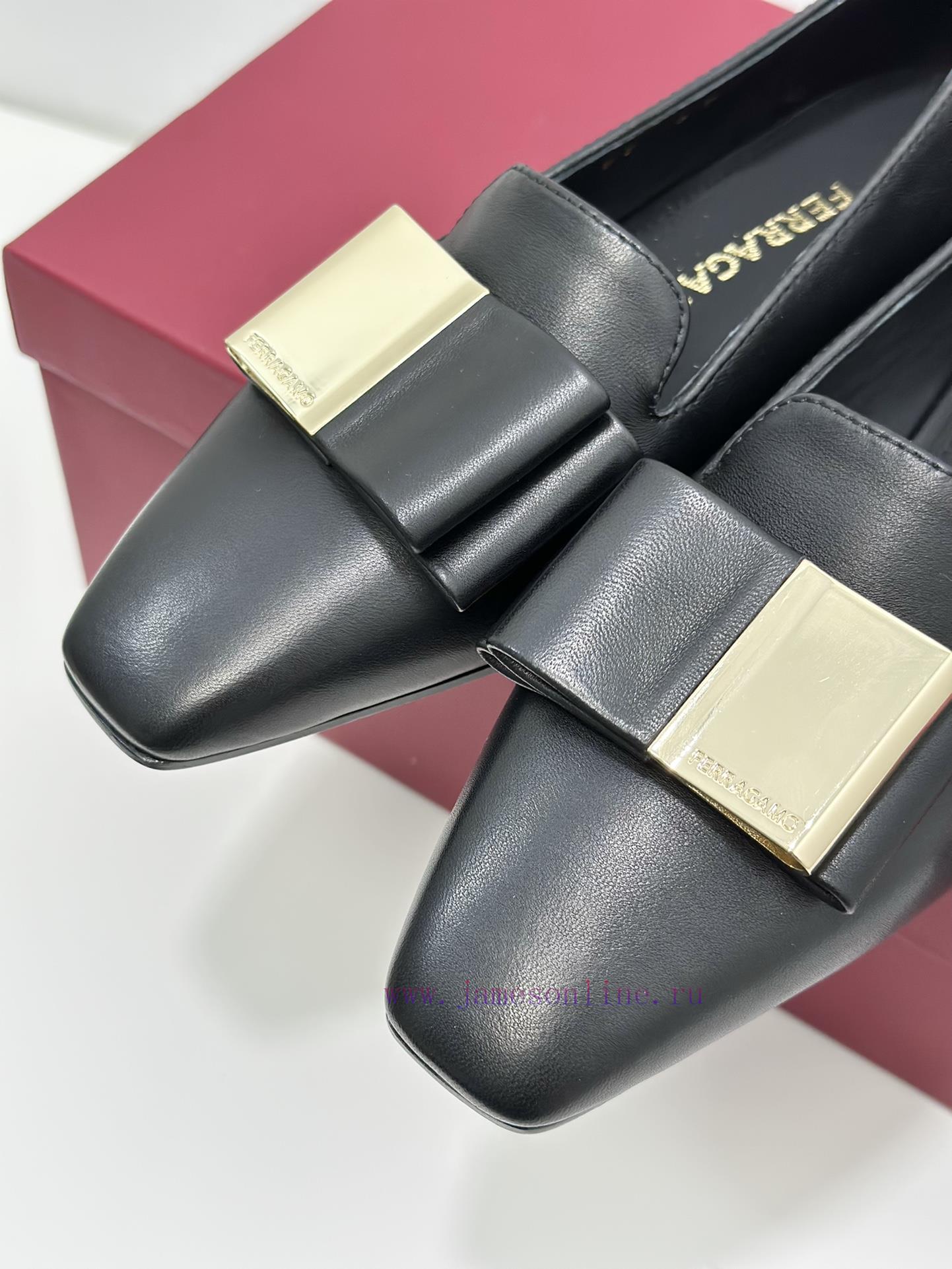SF salvatore Ferraga * o ️ Ferra * Mu Shuang Butterfly Bow Cylindrical Thick Heel High Heel l63o45gz - Image 9