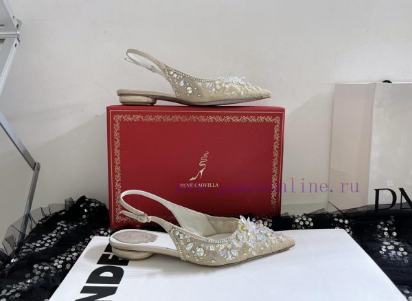 R ᴇɴᴇ C ᴀᴏᴠɪʟʟᴀ | 2023 ? Heavy Industry RC Crystal Gemstone Lace Heel Shoes Wedding Shoes Seeed72isg