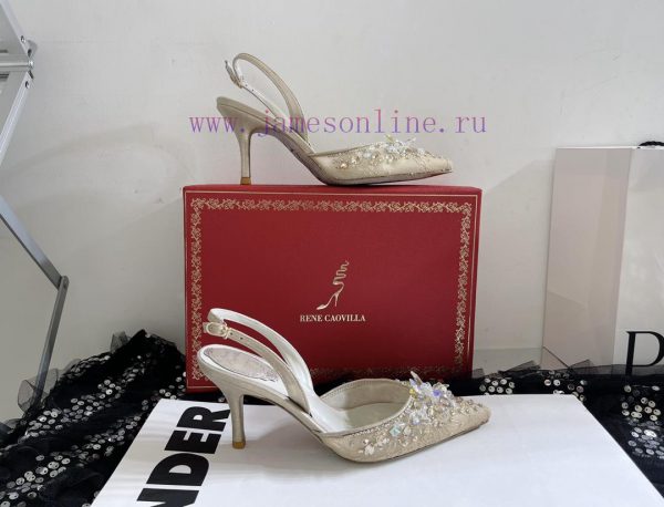 R ᴇɴᴇ C ᴀᴏᴠɪʟʟᴀ | 2023 ? Heavy Industry RC Crystal Gemstone Lace Heel Shoes Wedding Shoes Seoplggk62