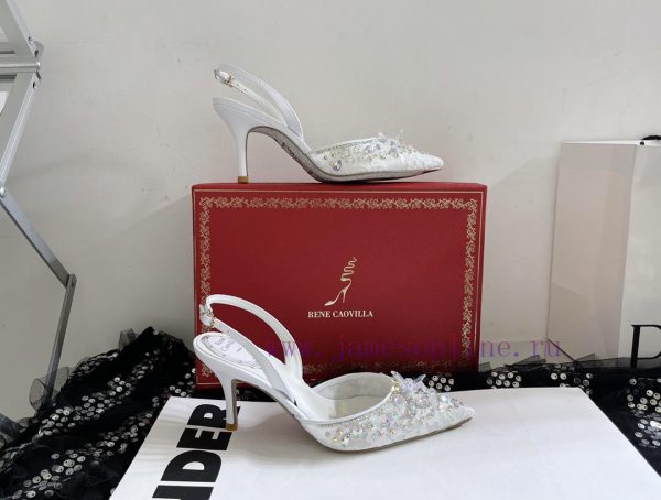 R ᴇɴᴇ C ᴀᴏᴠɪʟʟᴀ | 2023 ? Heavy Industry RC Crystal Gemstone Lace Heel Shoes Wedding Shoes Sefy86yrgb