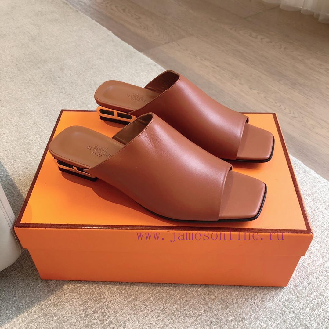 Hermes... 2.5cm flat bottomed slippers2024 New Products+Explosive SeriesGenuine leather out58rt77wg