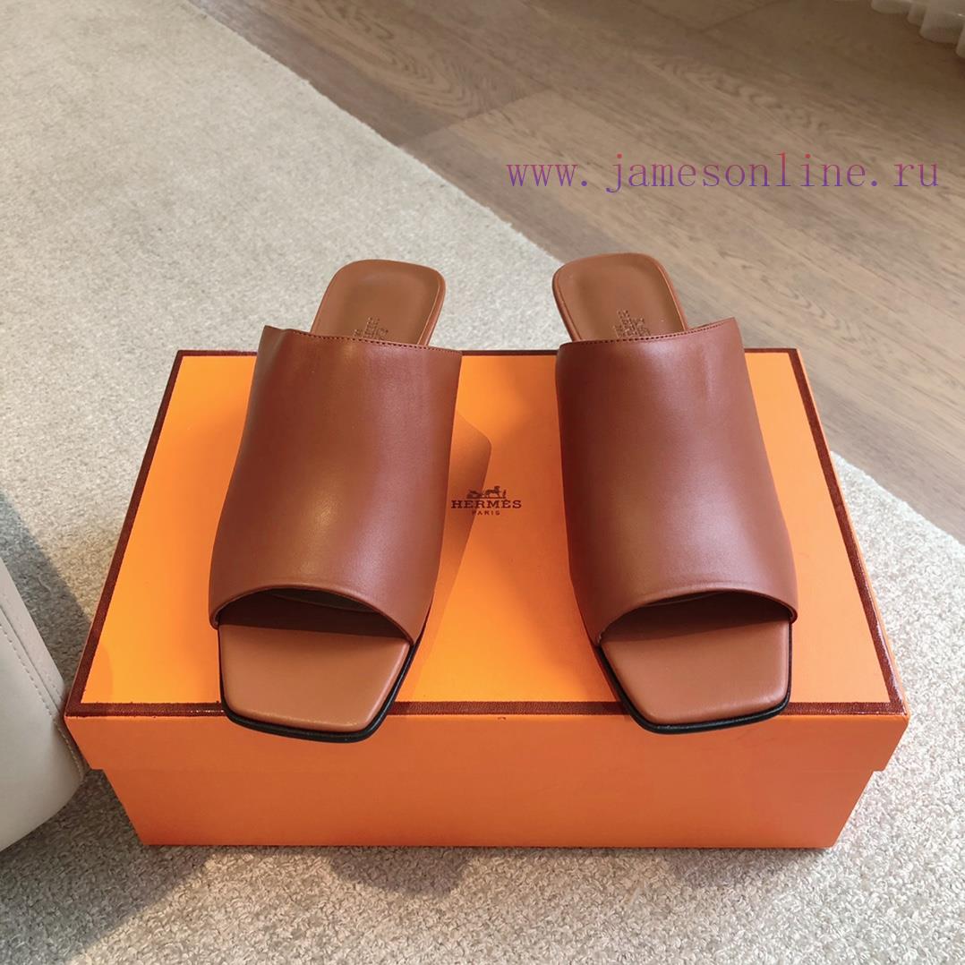 Hermes... 2.5cm flat bottomed slippers2024 New Products+Explosive SeriesGenuine leather out58rt77wg - Image 3