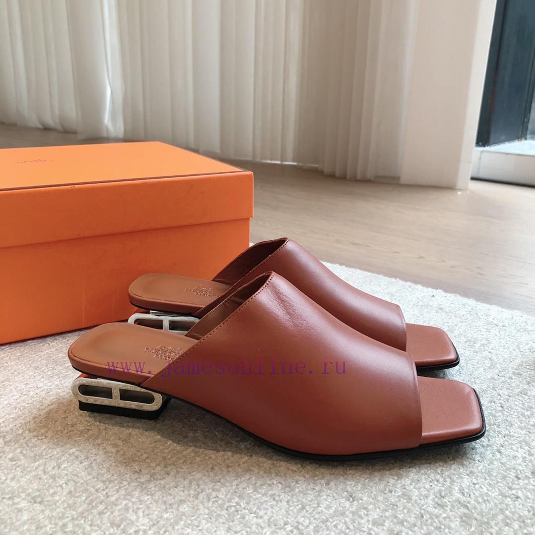 Hermes... 2.5cm flat bottomed slippers2024 New Products+Explosive SeriesGenuine leather out58rt77wg - Image 4