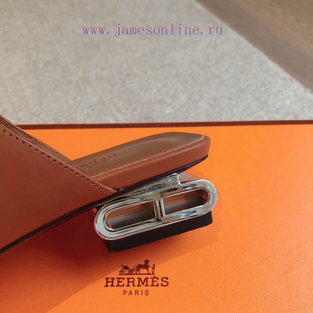 Hermes... 2.5cm flat bottomed slippers2024 New Products+Explosive SeriesGenuine leather out58rt77wg - Image 6