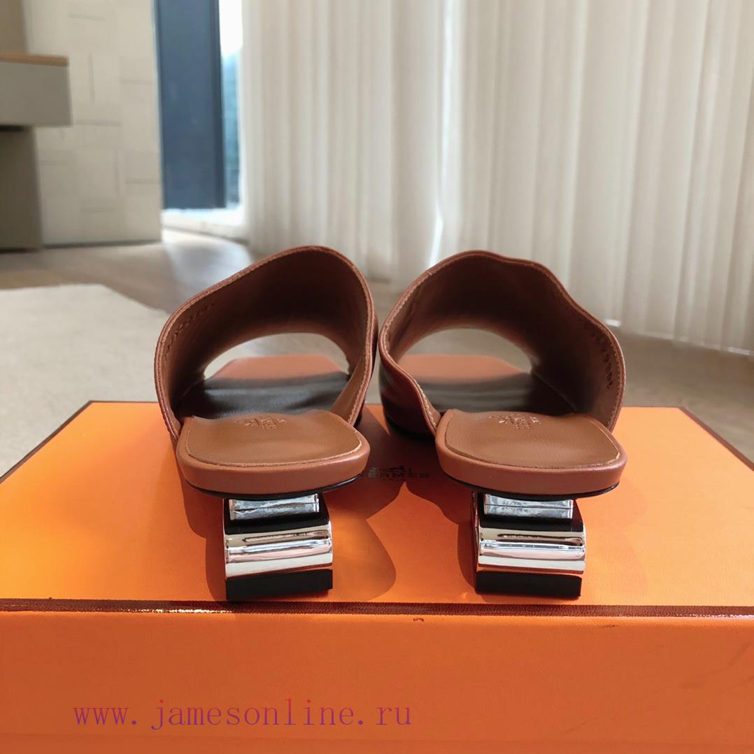 Hermes... 2.5cm flat bottomed slippers2024 New Products+Explosive SeriesGenuine leather out58rt77wg - Image 7