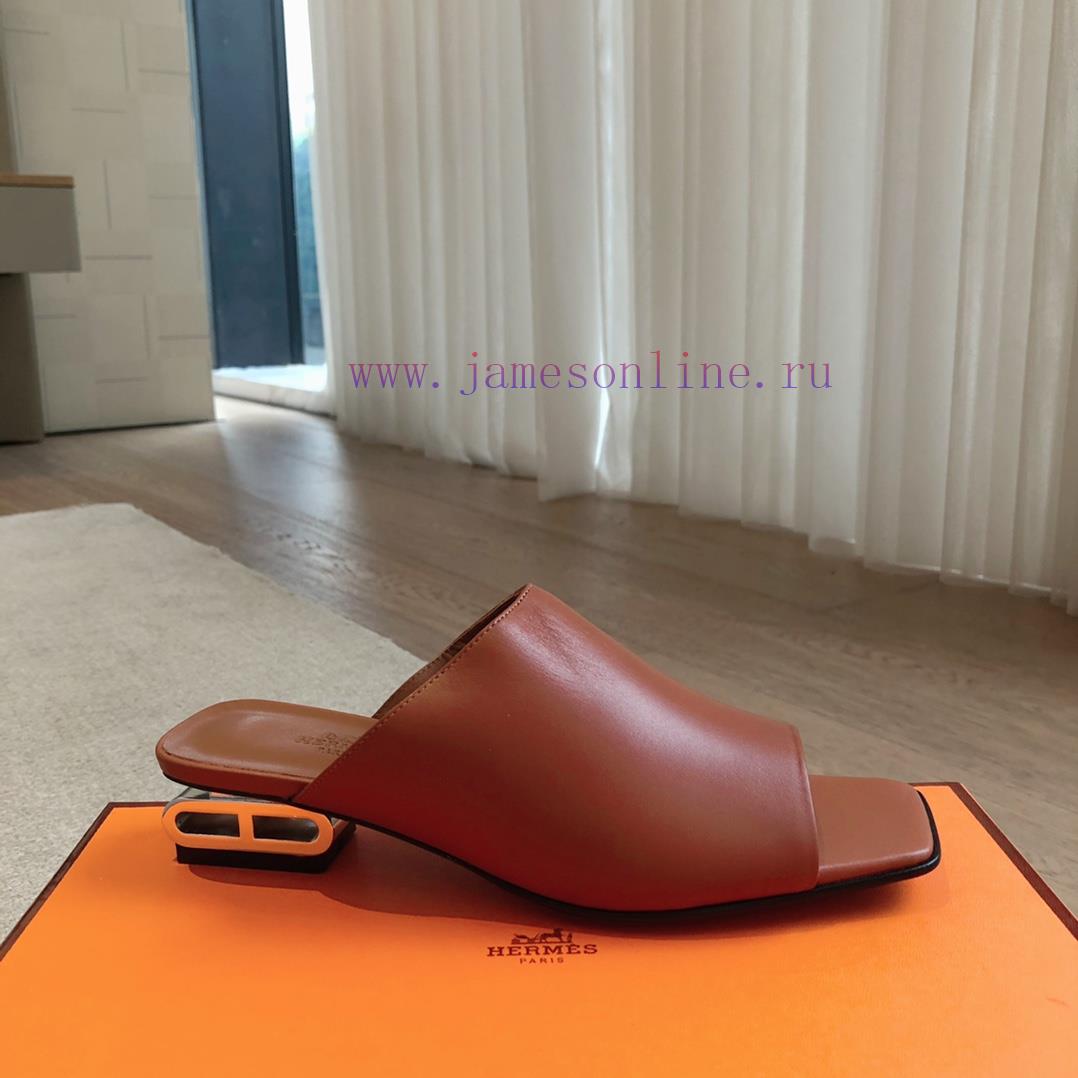 Hermes... 2.5cm flat bottomed slippers2024 New Products+Explosive SeriesGenuine leather out58rt77wg - Image 8