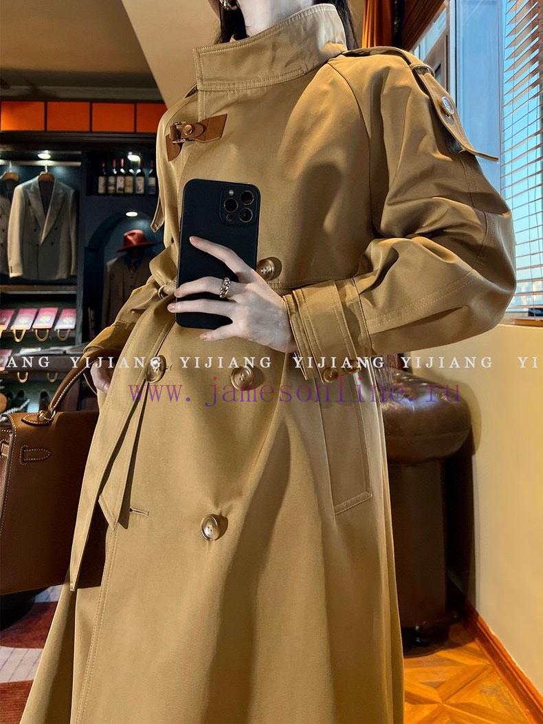 ️ "British temperament" khaki double breasted mid length windbreaker temperament big brand l iscjtym4 - Image 11