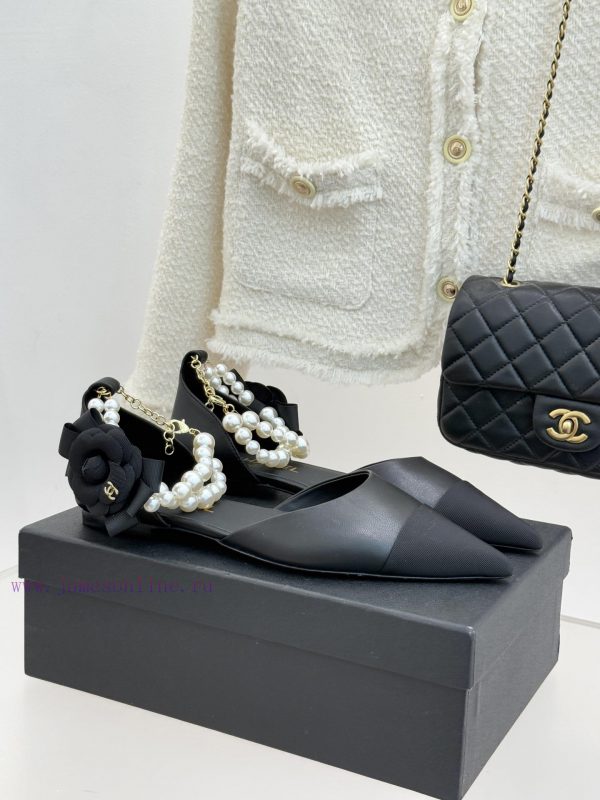 πεδιλα φλατ 2016 | Chanel | Chanel 25K New Product Foot Ring With Large Pearl Double CCamellia Pointed Color Block dq1w5jah | μενεγακη με μποτακια