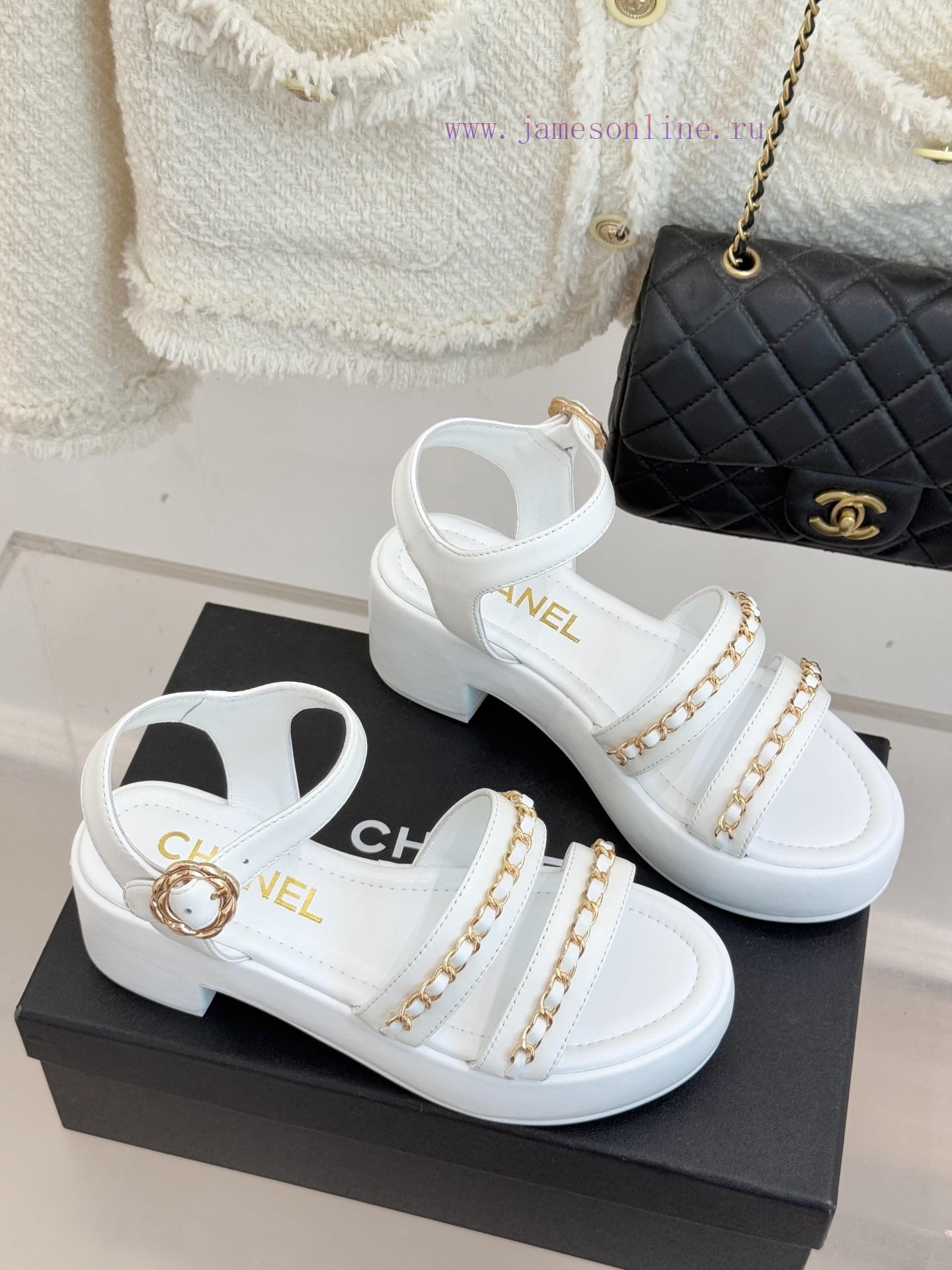 μπρελοκ πέδιλο | Chanel | Chanel 25K New Product Double C ChainThick Soled Flat SandalsWhen The Brilliance Of Th 9c1au6yu | παπουτσια για περπατημα ανδρικα - Image 4