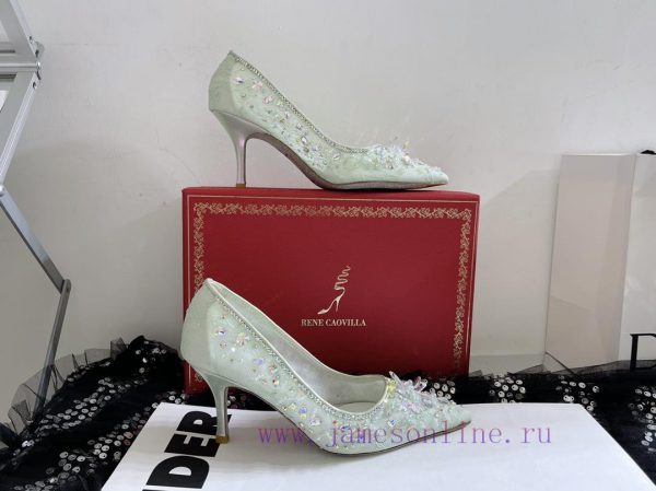 απο ποτε φοραμε μποτακια | R ᴇɴᴇ C ᴀᴏᴠɪʟʟᴀ | 2023 𝐒 Heavy Industry RC Crystal Gemstone Lace Heel Shoes Wedding Shoes Serie 347v6ejr | φουστα με παππουτσια με κευφο τακουνια