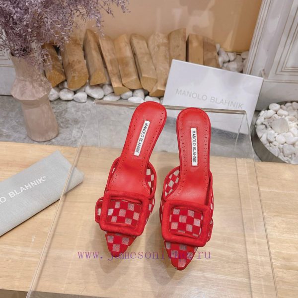 outfits με χρυσό πεδιλο | 🤍 MANOLO BLAHNlK 2024 New Mb Fashion Little Women's High Heels Checkered Cloth Mill Slippers Do 4gbpu9ry | μαυρα μποτακια wonders μαυρα μποτακια wonders