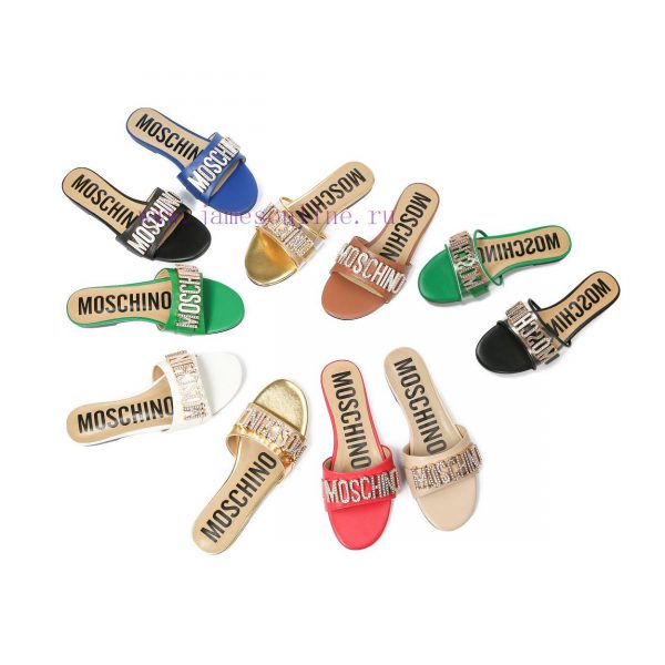 παντόφλα για τον κωλο | 2-36B Moschino 2023 New Diamond Buckle Flat Bottomed Mop Made Of Cowhide Fabric Colors Blue Bro p2w05gfz | mango ανδρικα παπουτσια