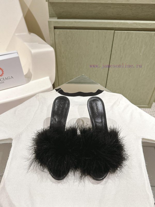 μποτες πανω απο το γονατο με τακουνι και στρας | | ²⁰²4 𝐬𝐬  🤍🤎Balencia * AHot Fashion Style Feather SeriesThe Inner Footrest Is Made Of Sheepski 5ff2cnt0 | μαυρα μποτακια μετριο τακουνι