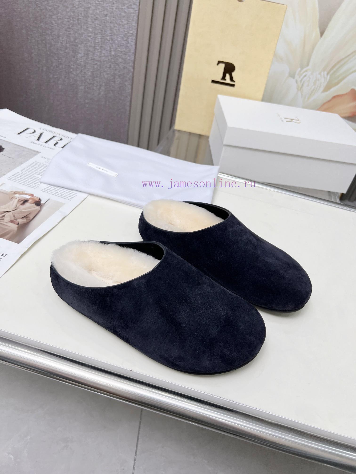 ανδρικα μποτακια chicago | High QualityThe Row 24ss Autumn/Winter New Retro Big Head Baotou Tow Boken Wool Tow. At First G 1e7f7l73 | πεδιλα martes - Image 3