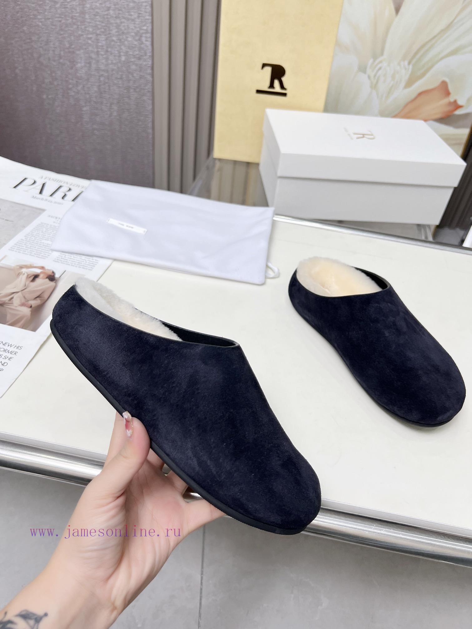 ανδρικα μποτακια chicago | High QualityThe Row 24ss Autumn/Winter New Retro Big Head Baotou Tow Boken Wool Tow. At First G 1e7f7l73 | πεδιλα martes - Image 5