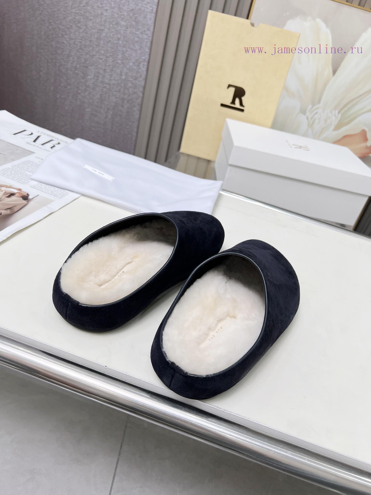 ανδρικα μποτακια chicago | High QualityThe Row 24ss Autumn/Winter New Retro Big Head Baotou Tow Boken Wool Tow. At First G 1e7f7l73 | πεδιλα martes - Image 6