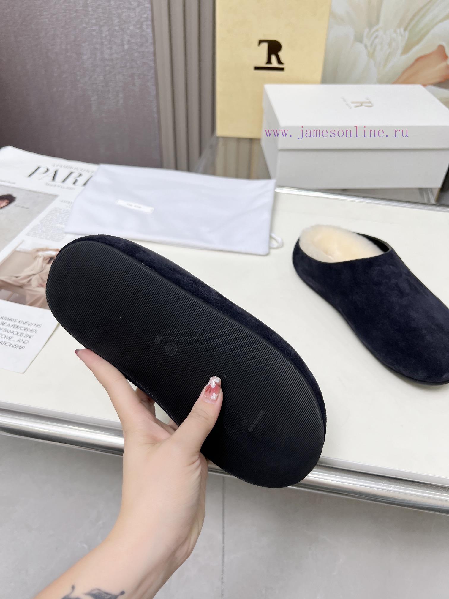 ανδρικα μποτακια chicago | High QualityThe Row 24ss Autumn/Winter New Retro Big Head Baotou Tow Boken Wool Tow. At First G 1e7f7l73 | πεδιλα martes - Image 9