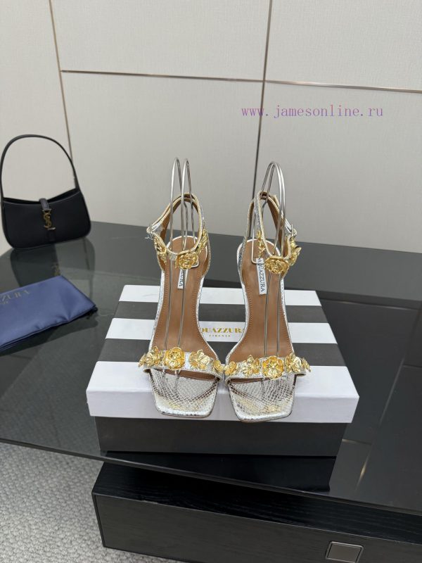 pitbull μποτακια γυναικεια | The MostAQUAZZURA Pineapple High Heels2025 Spring/Summer Metal Flower Decorative Sandals With S mil38c6f | αρμανι μποτακια