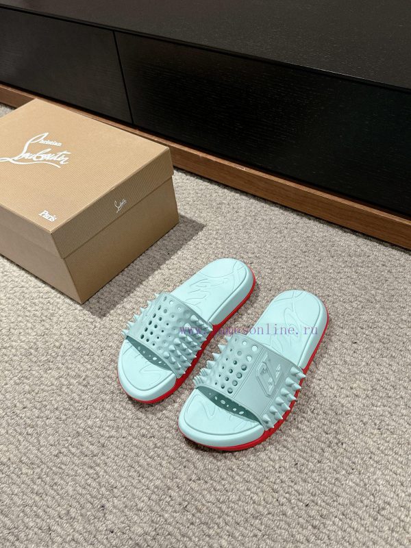 βολικα πεδιλα με χαμηλο τακουνι | Top QualityChristian Louboutin | 24 New Products2024 Early Spring New Couple CL Red Bottom Slip lftgexyo | παιδικα παπουτσια βοι νοι
