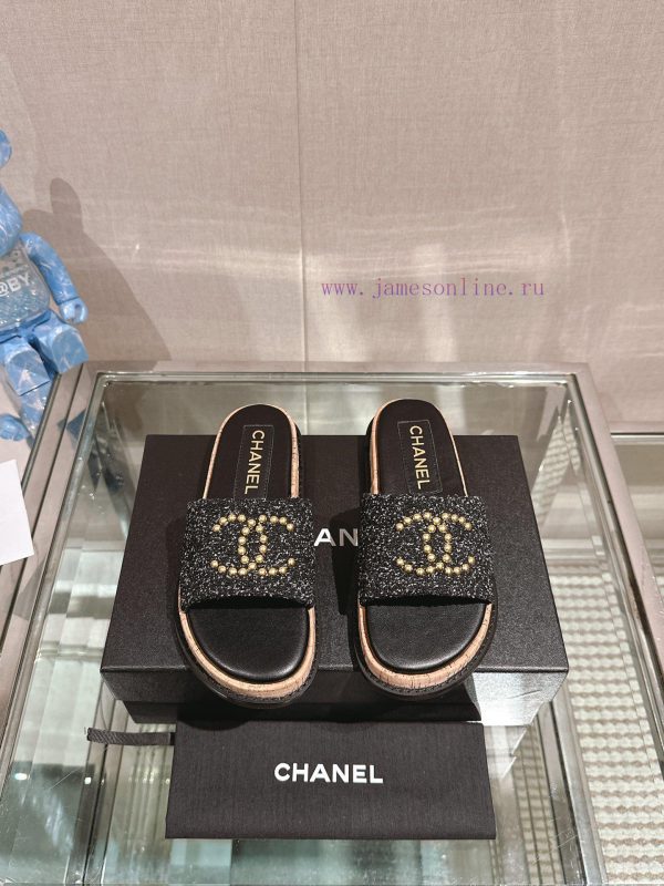 κοριτσιστικα παντοφλακια | Fabric Leather P280-24Ss Spring/Summer New Chanel Double C Gold Nail Beach SandalsThis Season's q1s4ppdm | παπουτσια e
