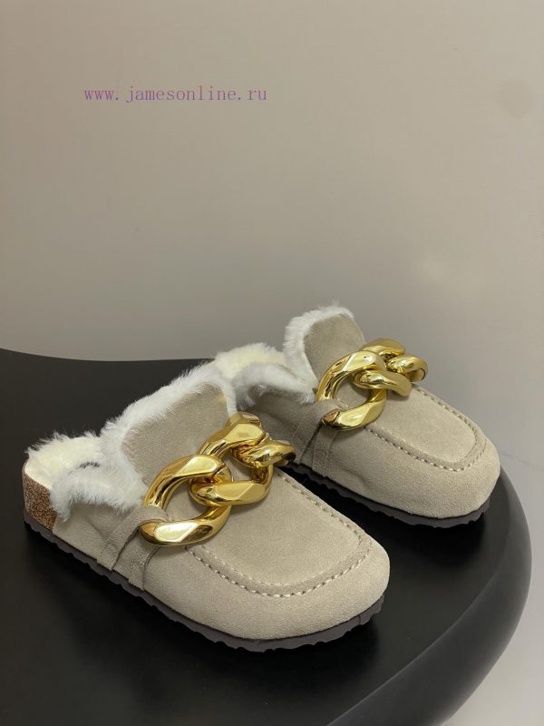 olympic stores γυναικεια μποτακια βερντε | -JW Anderson Big Gold Chain Mill Half Slippers Wool Thick Bottom Wool SlippersThe Best Looking sboqj650 | asics παπουτσια ekswteriko