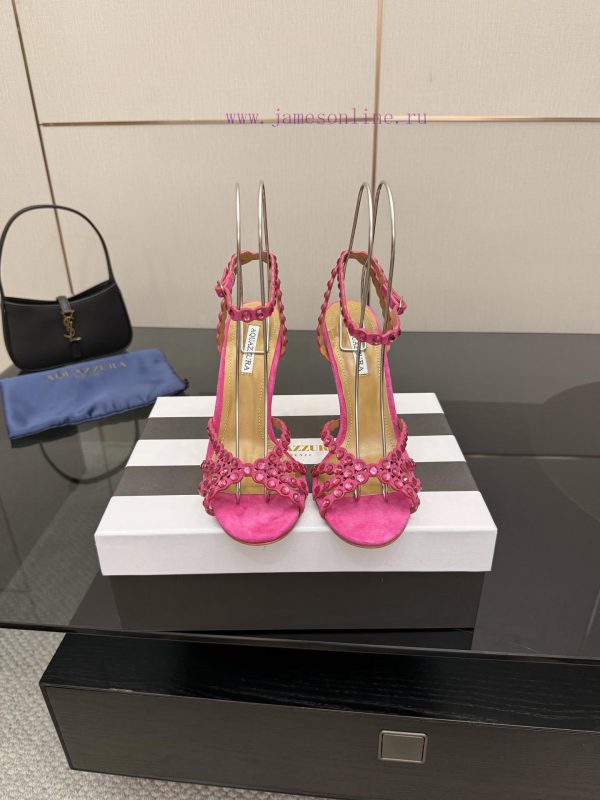 ποσειδωνας παντοφλα | The MostAQUAZZURA Pineapple High Heels2025 Spring/Summer Water Diamond Decorative Sandals With 7n2u3rwr | γαλοτσες migato 2017