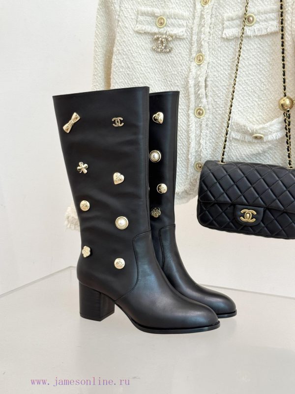 παντόφλες μεταμόρφωση | Chanel | Chanel 25K Double C Metal Buckle High Heel BootsThese Boots Capture A Modern Posture W zbkup97k | on cloud παπουτσια