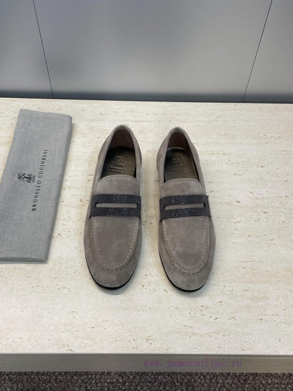 parex καλοκαιρινες ανδρικες παντοφλες | Brunello Cucineli 2025 Autumn/Winter New Beaded Women's Shoes BC Flat Bottom Round Head Retro L mmna0k16 | πι και φι τακουνι δραμα