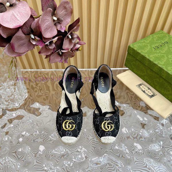 εσπαντρίγιες παντοφλες 2019 | GUCCI Gucci Wedge And Fisherman Sandals With Double G-button Leather Surface/series Products Wi 98qr5fni | πεδιλα δερματινα γυναικεια φθηνα