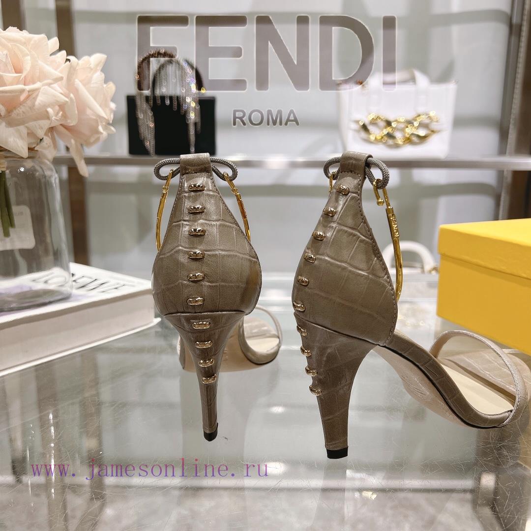 καλογηρου μποτες ψηλες | ② ⓪②④ 𝙁𝙀𝙉𝘿𝙄 | Fendi FENDI Filo Strap Stone Pattern Leather High Heels Sandals〰 〰 〰 〰 Genuine e3if5jsg | galaxy παπουτσια θεσσαλονικη - Image 10