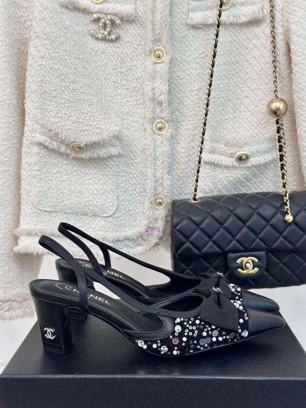 ε παπουτσια πεδιλα σοναχ 2019 | Chanel | Chanel Spring/Summer New Product Color MatchBow Pointed Thick Heel SandalsBeautiful To ymalz13b | πλατφορμα πεδιλο φλατ