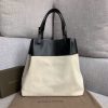 Bottega Veneta Quad Leather-trimmed Canvas Tote Bag In Black White