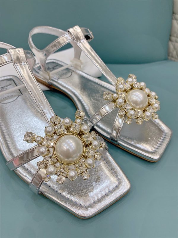roger vivier SS Pearl Rhinestone Sandals - Image 3