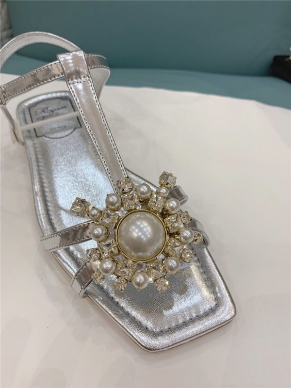 roger vivier SS Pearl Rhinestone Sandals - Image 7