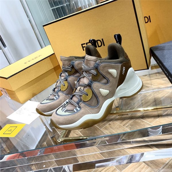 FFluid Suede and Mesh Sneakers